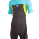 Ocean and Earth Youth Back Zip Short Wetsuit - Spring Blue Lime - 2mm