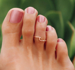 Puravida Apparel & Accessories ONE SIZE Wave Toe Ring - Rose Gold