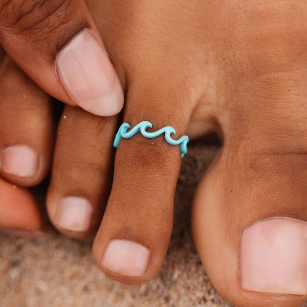 Puravida Jewellery Enamel Delicate Wave Toe Ring