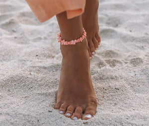 Puravida jewellery Pink Coral Charm Anklet