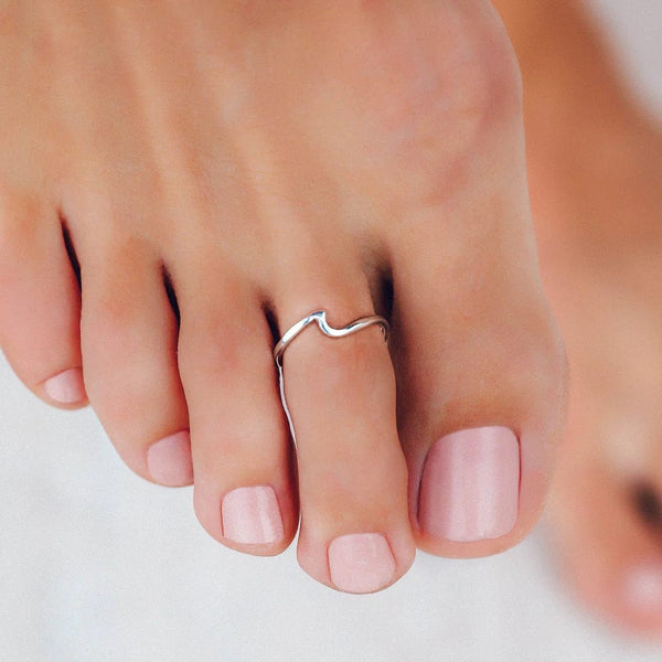 puravida Toe Ring Pura Vida Wave Toe Ring - Silver