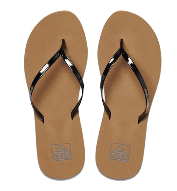 Reef Flip Flops 8 (UK) / Patent Reef Bliss Nights Women's - Black Patent/Tan