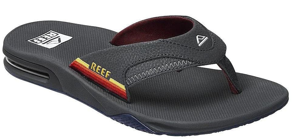 Reef Mens Fanning Flip Flops Grey Ocean Sunset - Main Image