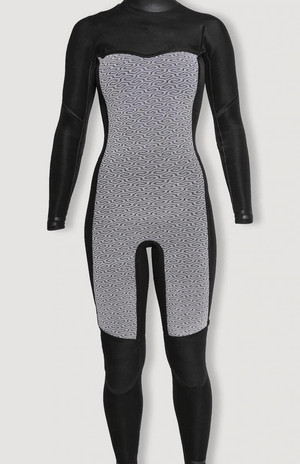 Sisstr 3/2 Wetsuit Sisstrevolution womens 7 seas 3/2 chest zip full suit - black