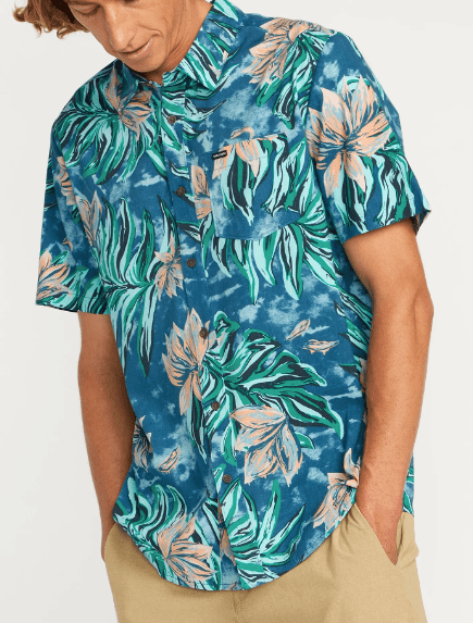 Volcom Shirt Volcom Marble Floral Shirt - Aged Indigo